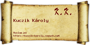 Kuczik Károly névjegykártya