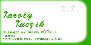 karoly kuczik business card